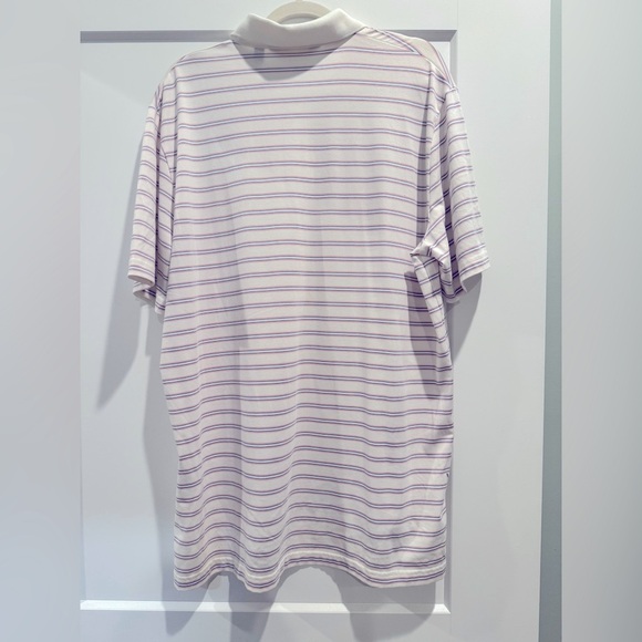 Polo Golf Striped Polo short sleeve pink and blue moisture wicking - Picture 3 of 7